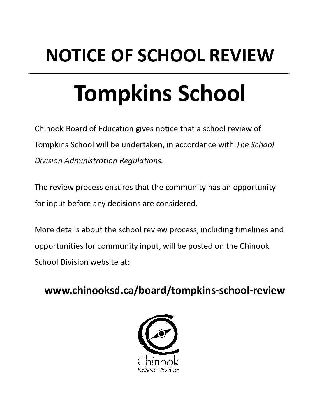 Notice of School Review